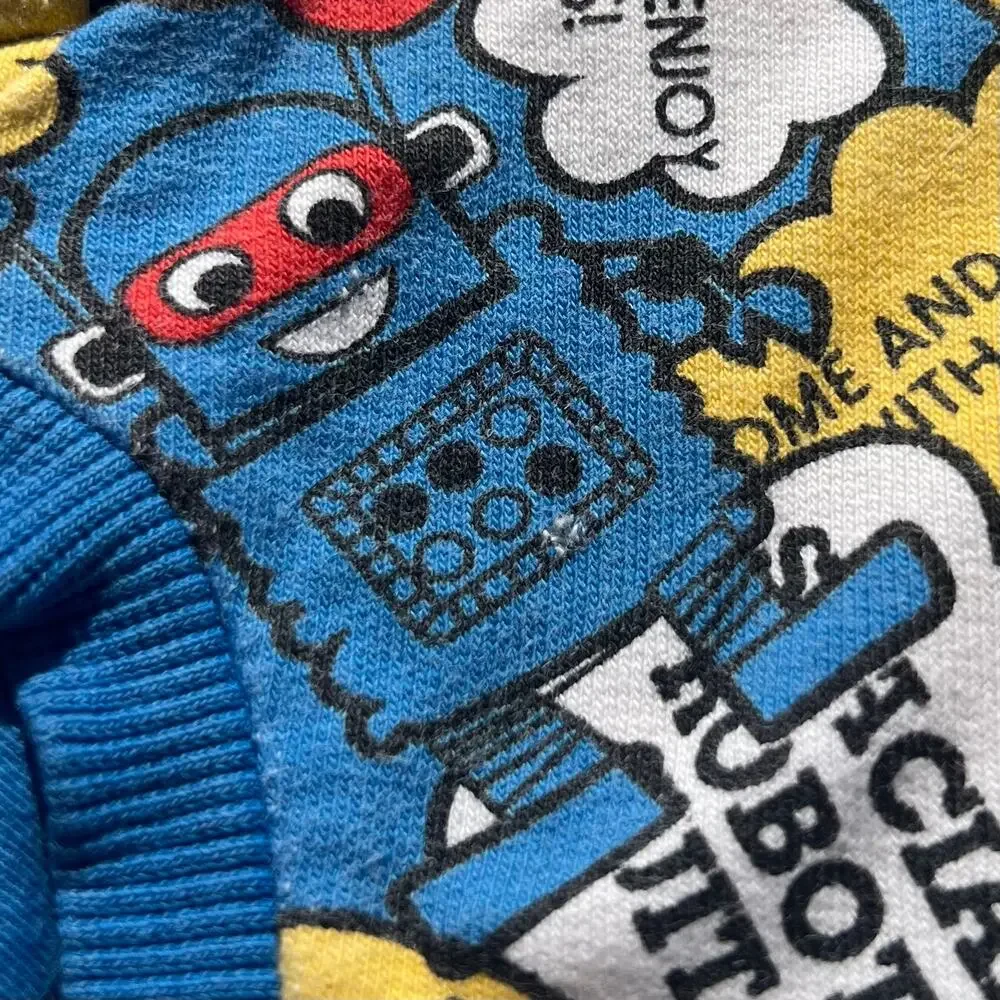 Japanese Robot Print Hooded Vest 2T | Faux Fur Lined Zip Kawaii Cartoon Toddler